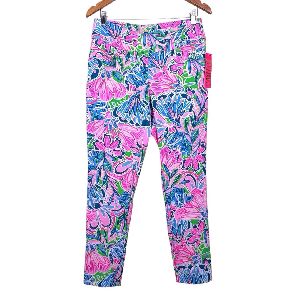 NWT Lilly Pulitzer Luxletic Corso Golf Pant Gecko Green UPF 50+ Size 8